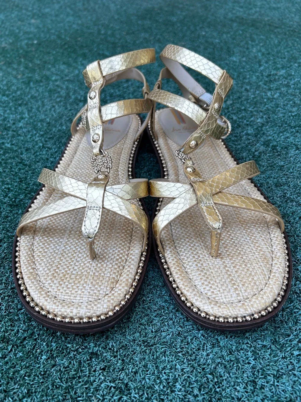 NWT Sam Edelman Talya Ankle Strap Sandal Gold 9